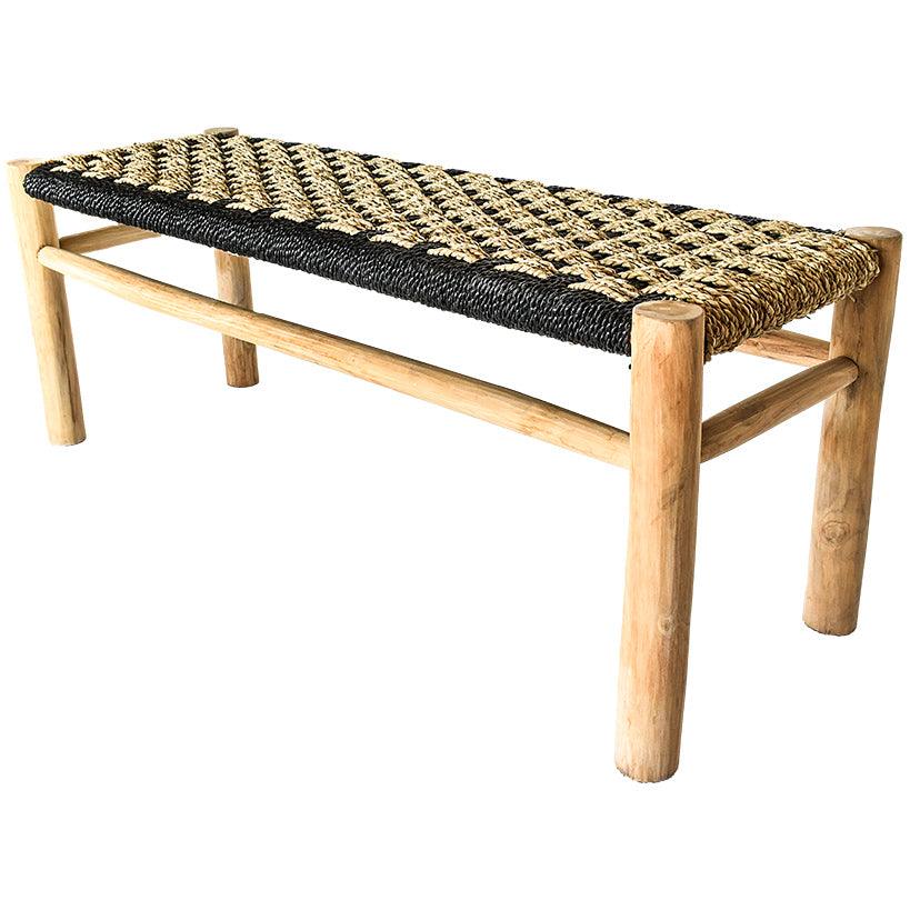BENCH COLOR NATURAL-BLACK - Chora Barefoot Luxury Living