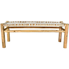 BENCH MACRAME WHITE COLOR - Chora Barefoot Luxury Living