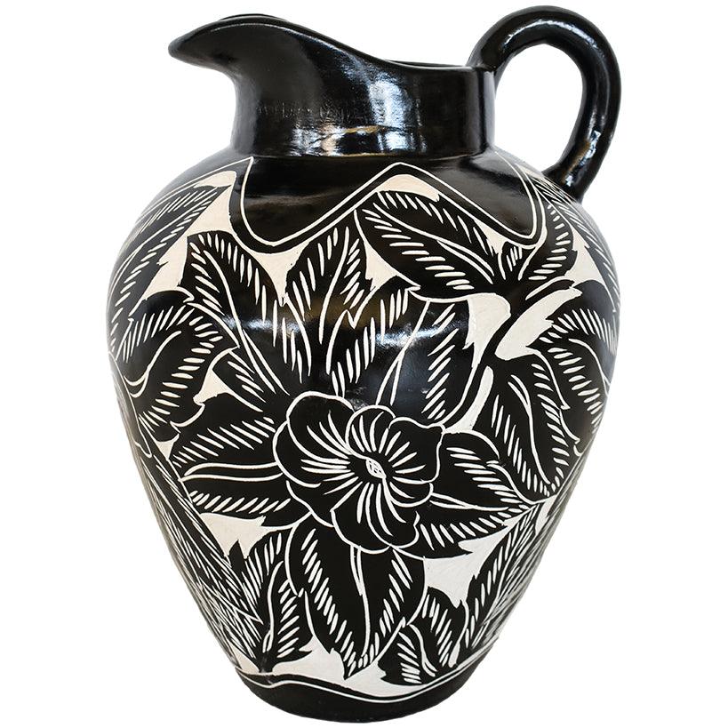 BLACK AND WHITE TERRACORA VASE 30x30x42 - Chora Mykonos