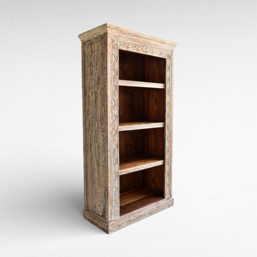 CUPBOARD OPEN RACK WHITEWASHED W100 |D45 |H200 cm
