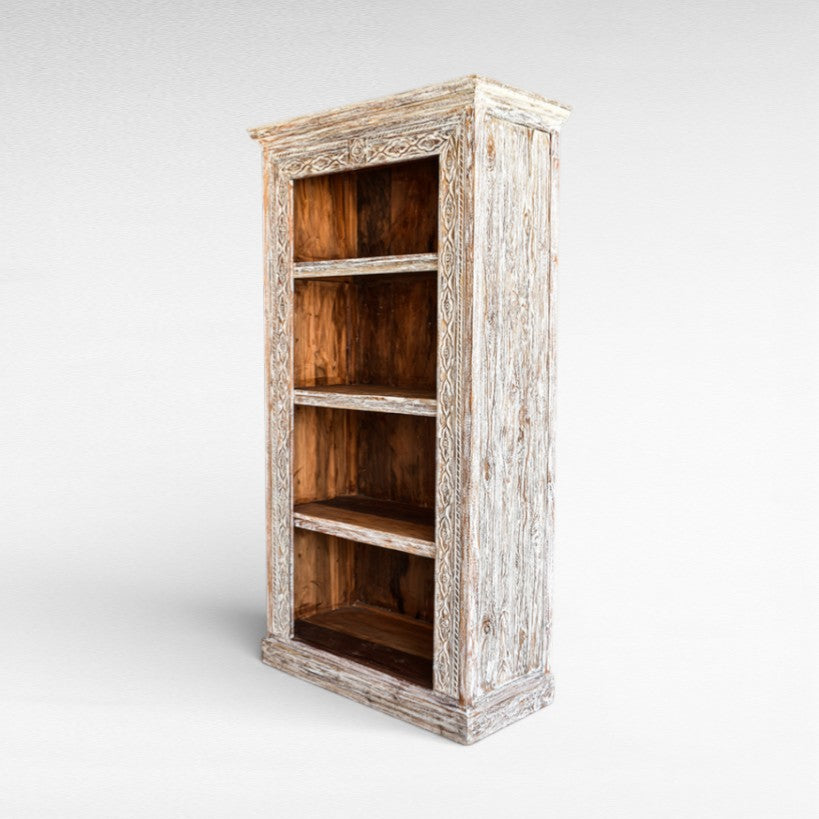 CUPBOARD OPEN RACK WHITEWASHED W100 |D45 |H200 cm