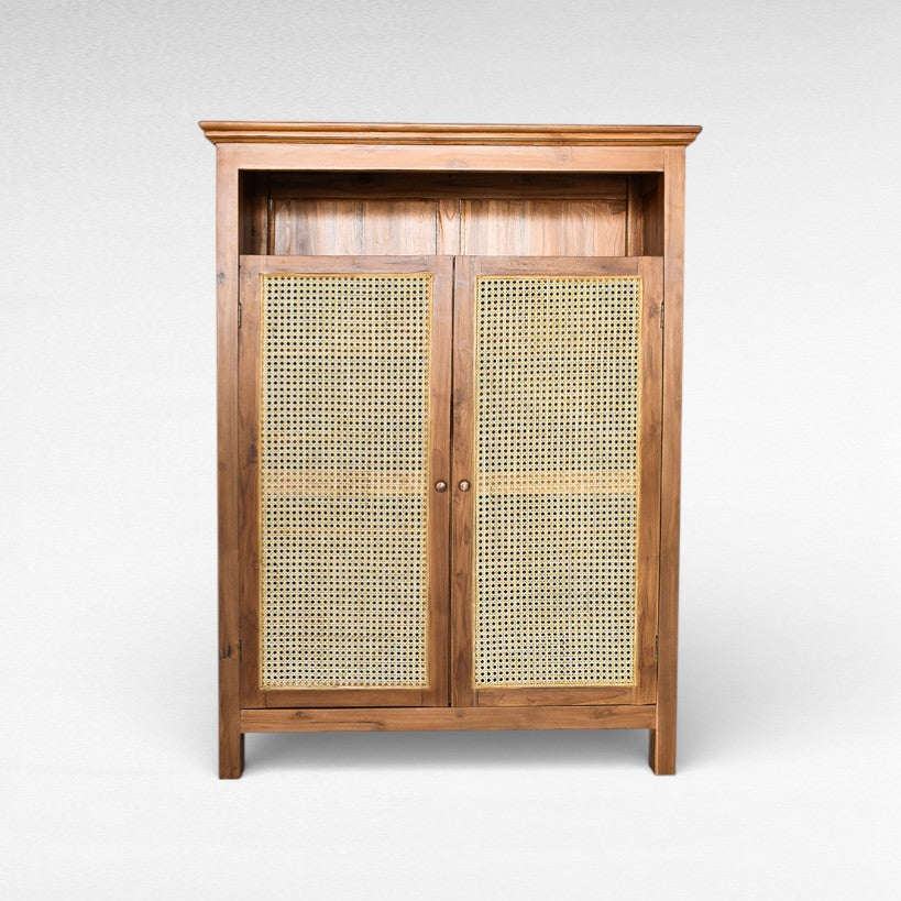 CABINET NATURAL WITH VIENNESE RATTAN W100 |D35 |H135 cm