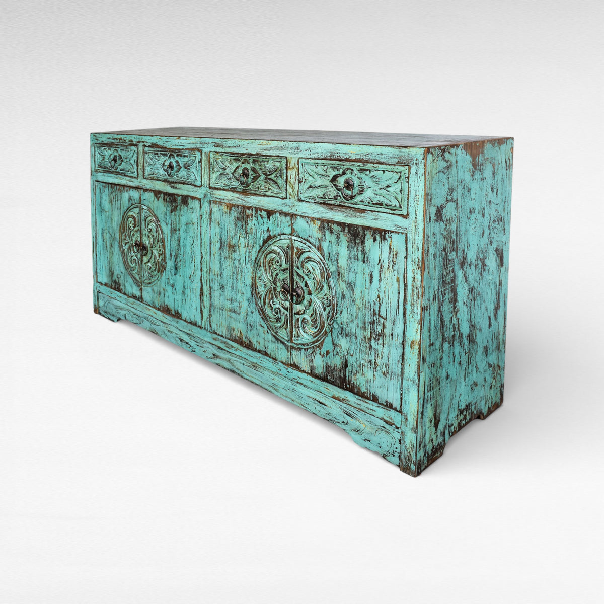 BUFFET WOOD TURQUOISE W165 |D50 |H80 cm