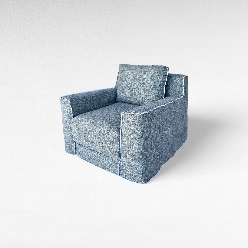 ARMCHAIR WITH COTTON BOUCLE FABRIC W90 |D100 | H80 CM