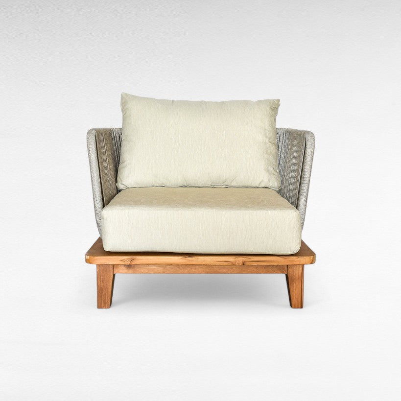 TEAK WOOD RELAX ARMCHAIR WITH ROPE W60 |D70 |H75 CM