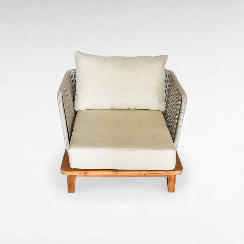 TEAK WOOD RELAX ARMCHAIR WITH ROPE W60 |D70 |H75 CM