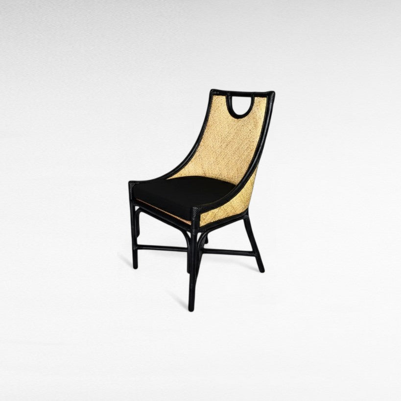 BAMBOO WITH WOVEN RATTAN AND CUSHION W55 |D55 |H100 CM
