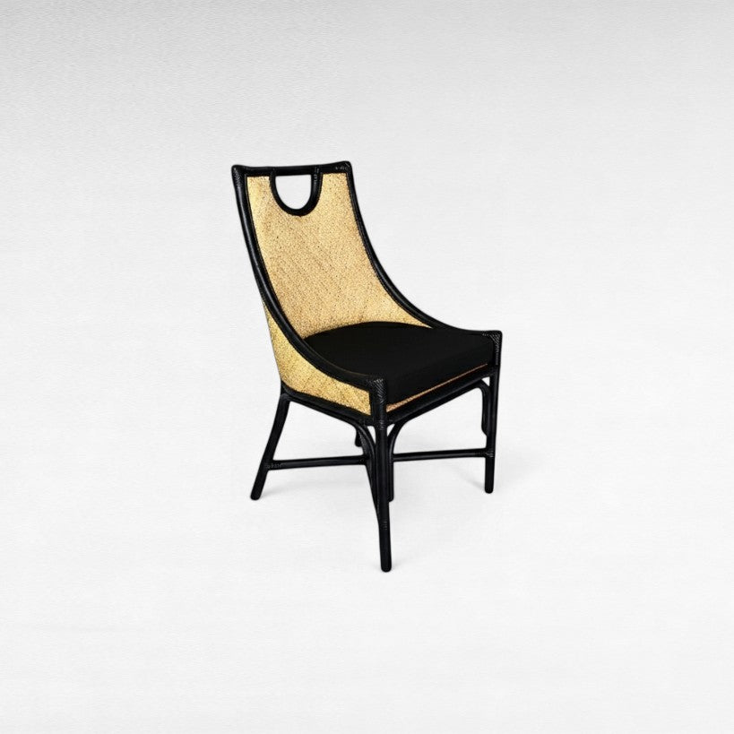 BAMBOO WITH WOVEN RATTAN AND CUSHION W55 |D55 |H100 CM