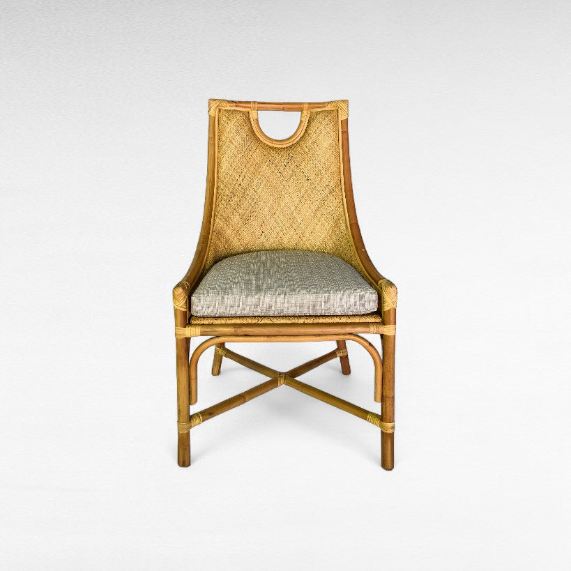 BAMBOO WITH WOVEN RATTAN AND CUSHION W55 |D55 |H100 cm