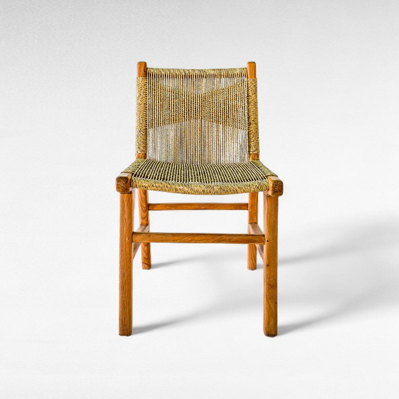 TEAK WOOD CHAIR WITH SYNTHETIC RAFFIA W50 |D58 |H87 CM
