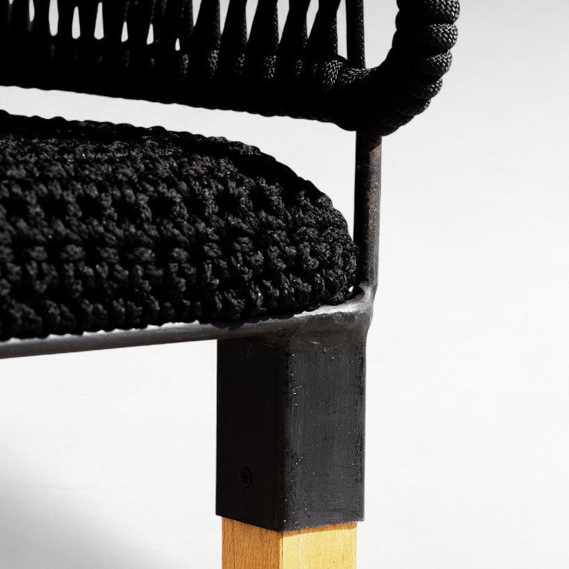 IRON FRAME WITH COTTON ROPE W65 |D65 |H110 cm