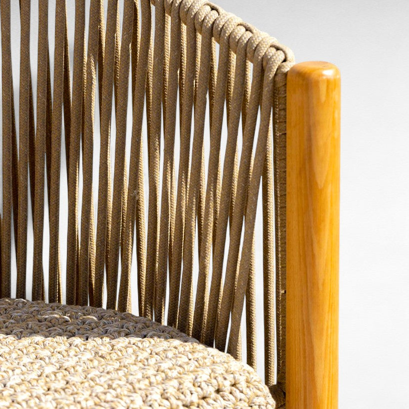 OAK WOOD DINING CHAIR WITH THIN COTTON ROPE W50 |D60 |H87 CM