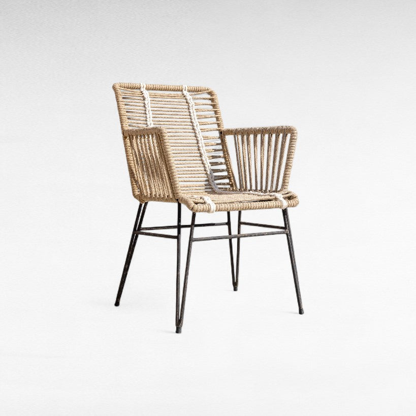 IRON FRAME DINING ARMCHAIR WITH COTTON W70 |D58 |H98 CM