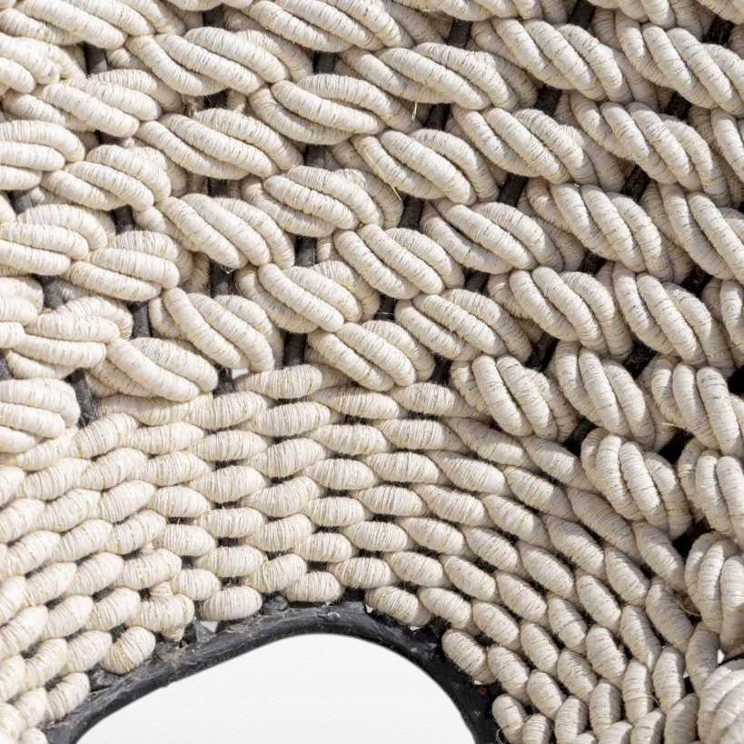 CHAIR ROPE & IRON OFF WHITE & BLACK Φ85 |H80 CM