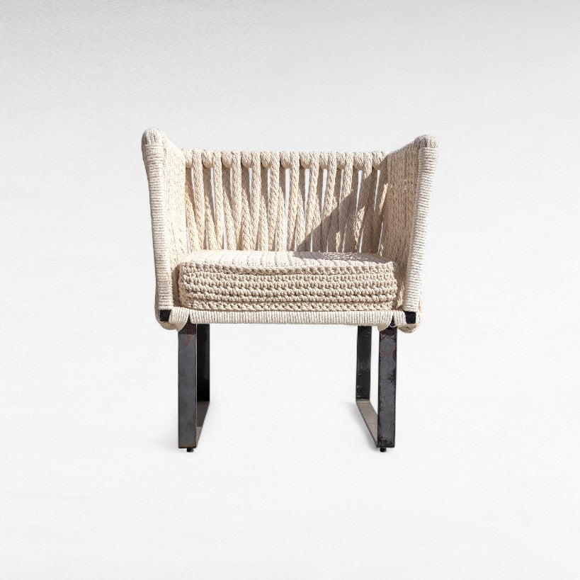 IRON FRAME RELAX ARMCHAIR WITH COTTON ROPE W80 |D70 |H90 CM