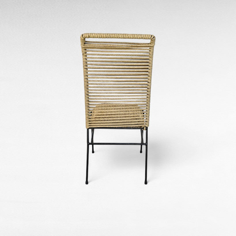 IRON FRAME DINING CHAIR WITH COTTON ROPE W52 |D47 |H100 CM