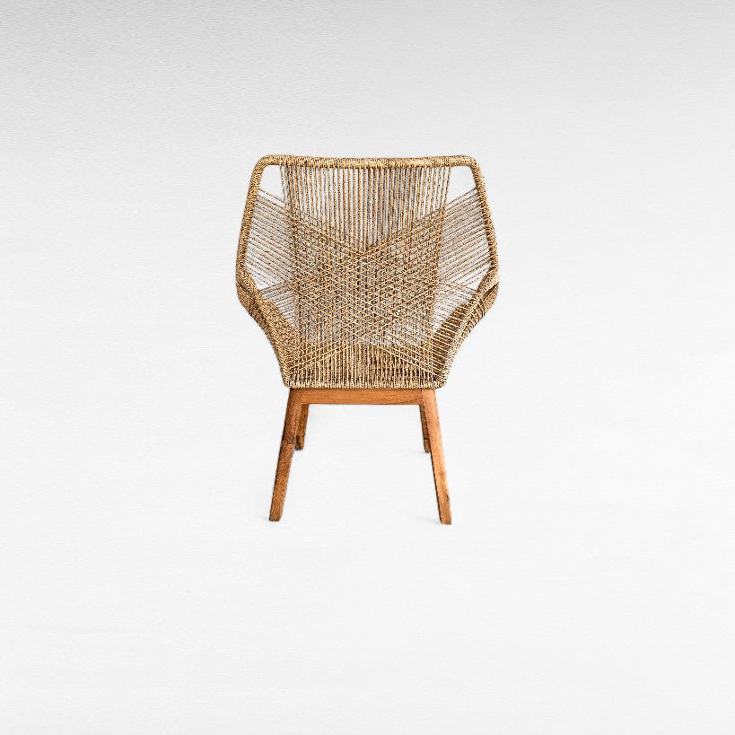 TEAK WOOD RELAX CHAIR WITH SYNTHETIC RAFFIA W80 |D80 |H105 CM