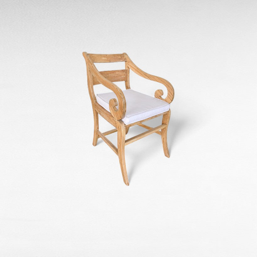 TEAK WOOD DINING ARMCHAIR WITH CUSHION W65 |D50 |H87 CM