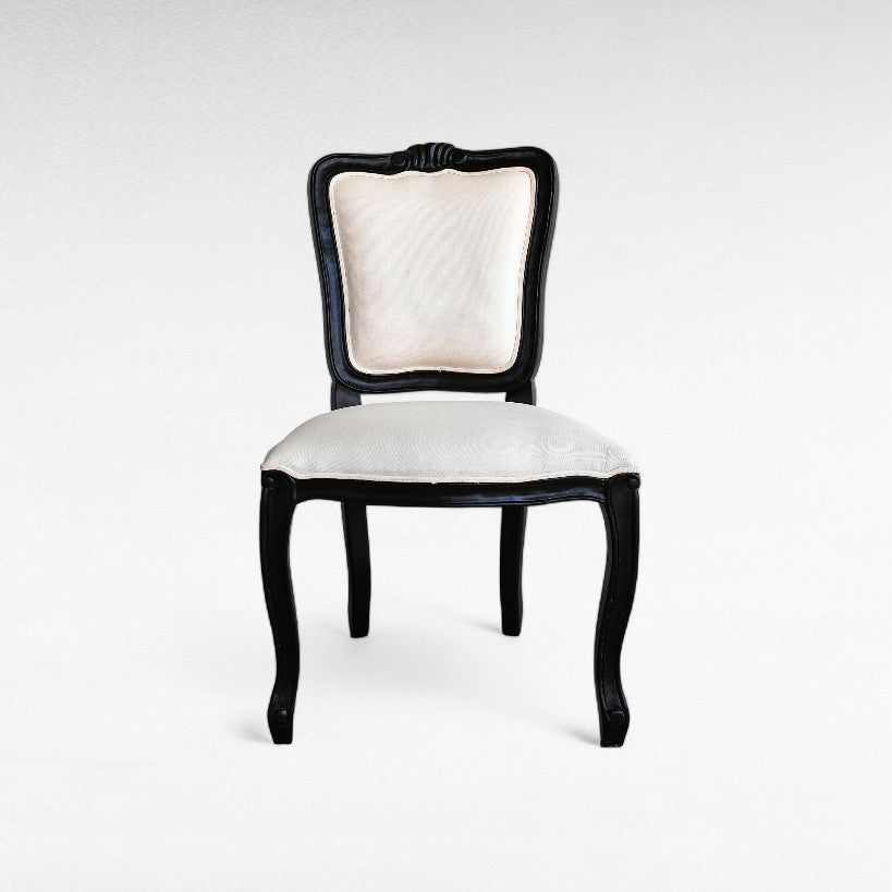 CARVED TEAK WOOD DINING CHAIR WITH UPHOLSTERY W53 |D58 |H100 CM