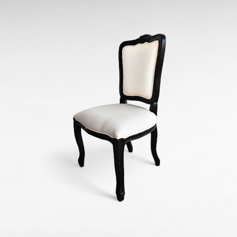 CARVED TEAK WOOD DINING CHAIR WITH UPHOLSTERY W53 |D58 |H100 CM