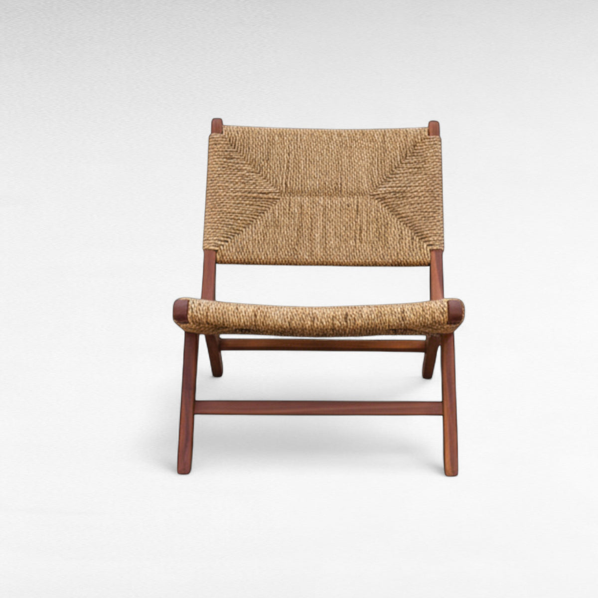TEAK WOOD RELAX CHAIR WITH NATURAL RAFFIA W63 |D84 |H70 CM