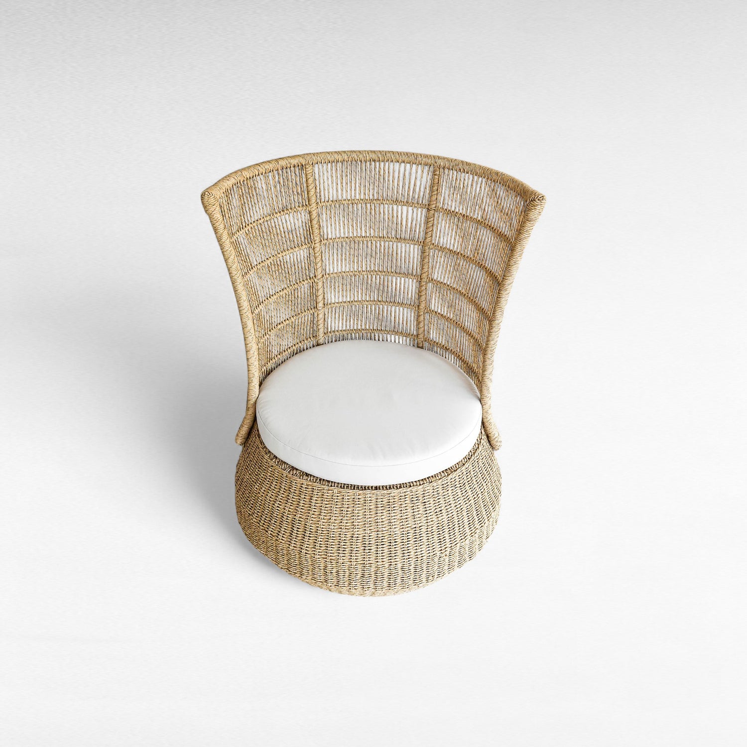 IRON FRAME RELAX CHAIR WITH SYNTHETIC RAFFIA W80 |D80 |H107 cm