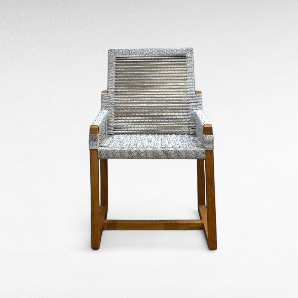 TEAK WOOD DINING ARMCHAIR WITH SYNTHETIC RAFFIA W59 |D59 |H90 cm