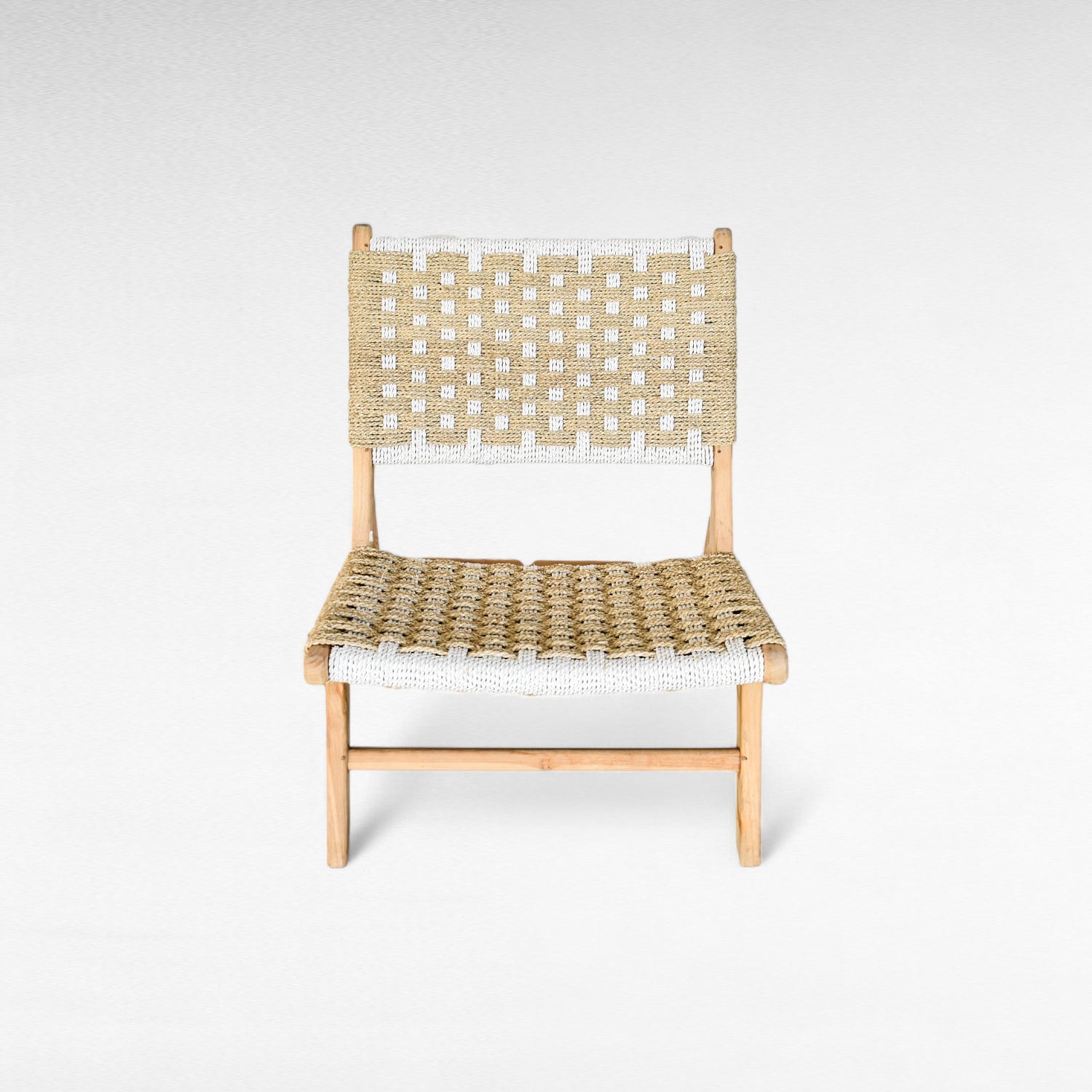 TEAK WOOD RELAX CHAIR WITH SYNTETIC RAFFIA W60 |D90 |H65 CM