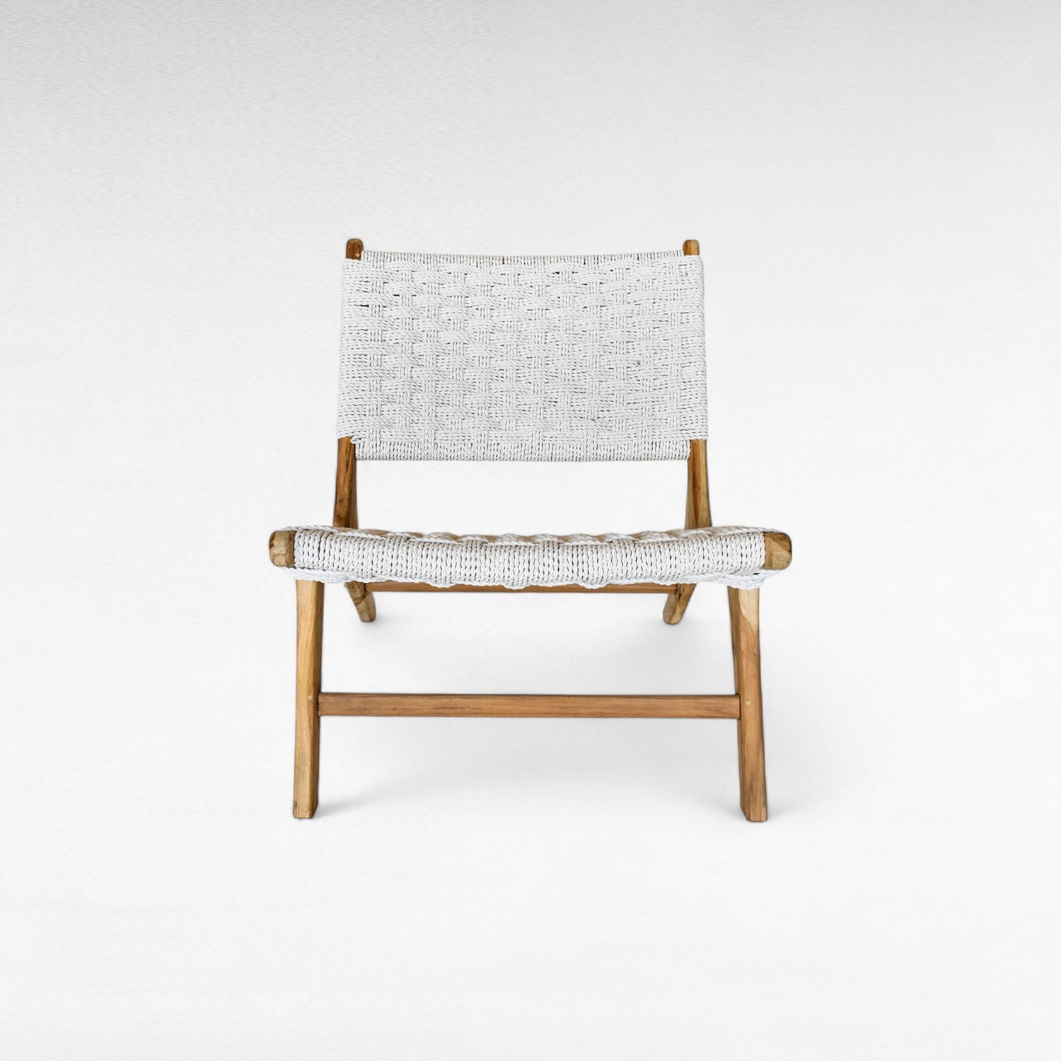 TEAK WOOD RELAX CHAIR WITH SYNTETIC RAFFIA W60 |D90 |H65 cm