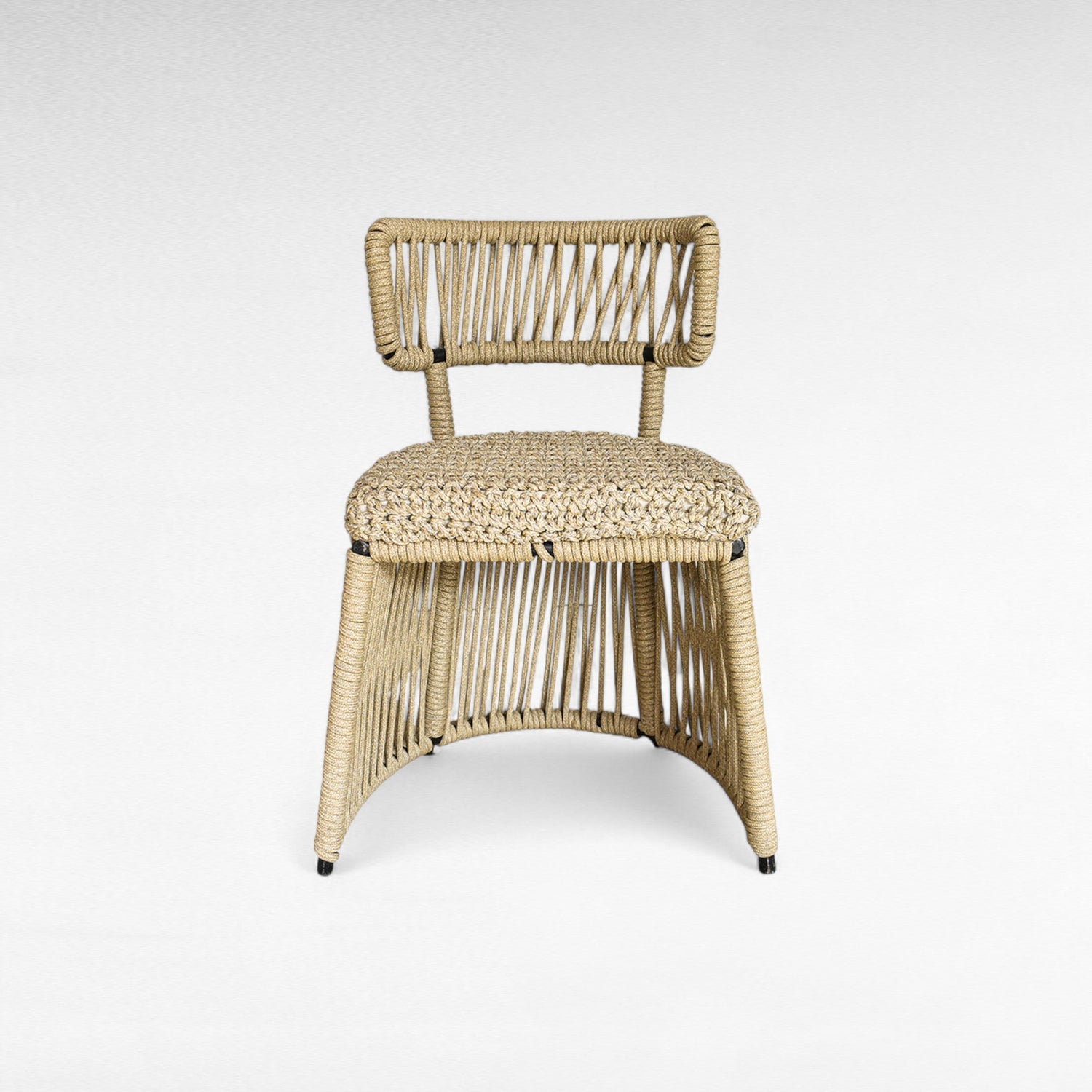 IRON FRAME DINING CHAIR WITH COTTON ROPE W50 |D50 |H82 CM