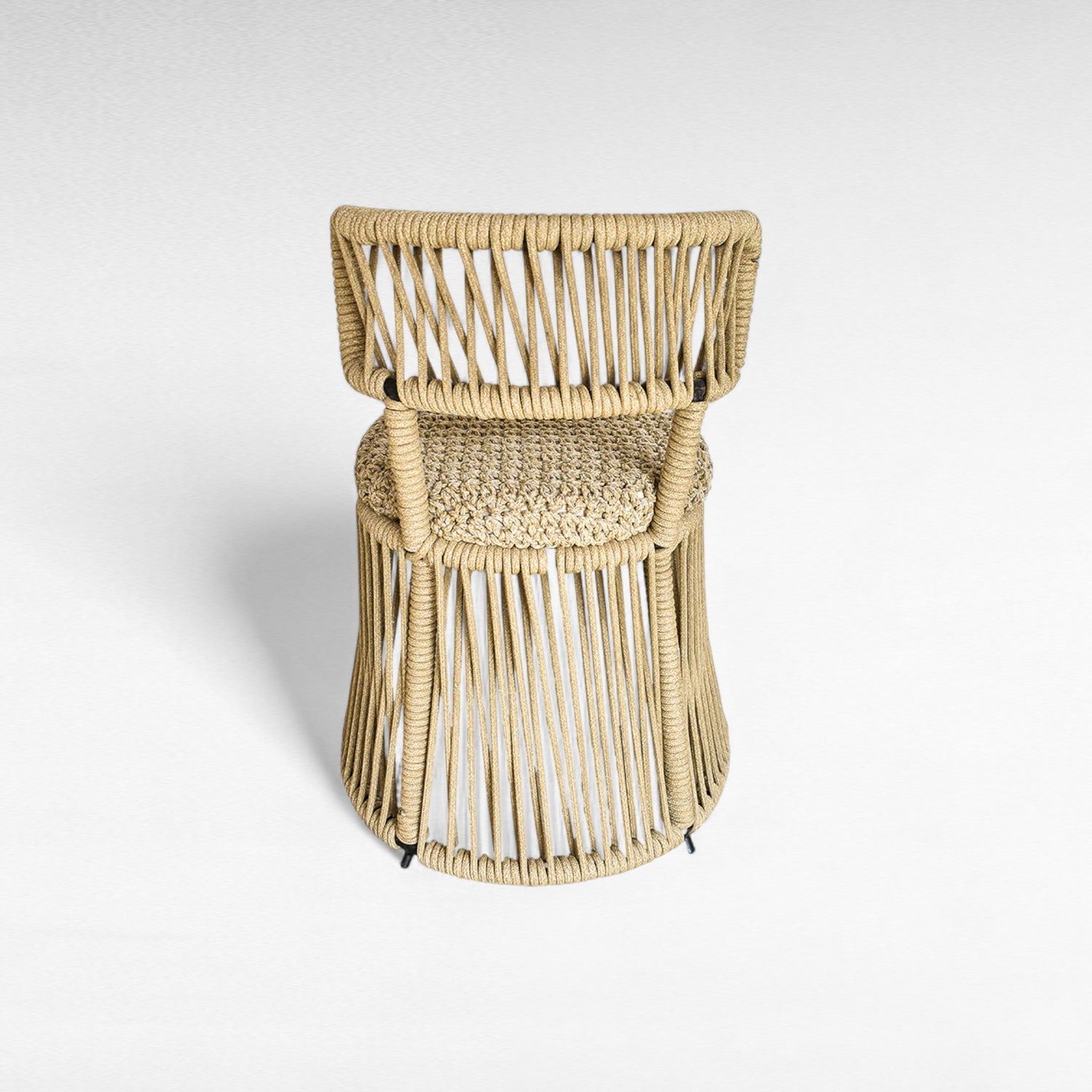 IRON FRAME DINING CHAIR WITH COTTON ROPE W50 |D50 |H82 CM