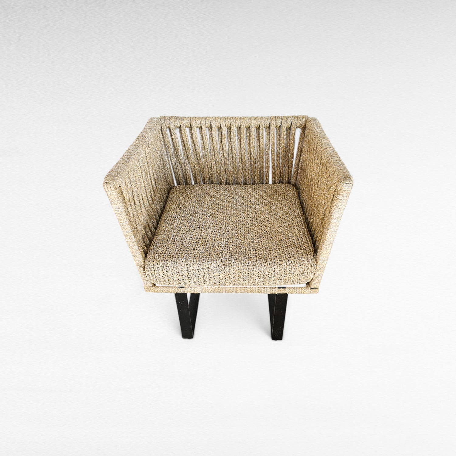 IRON FRAME RELAX ARMCHAIR WITH COTTON ROPE W80 |D70 |H90 cm