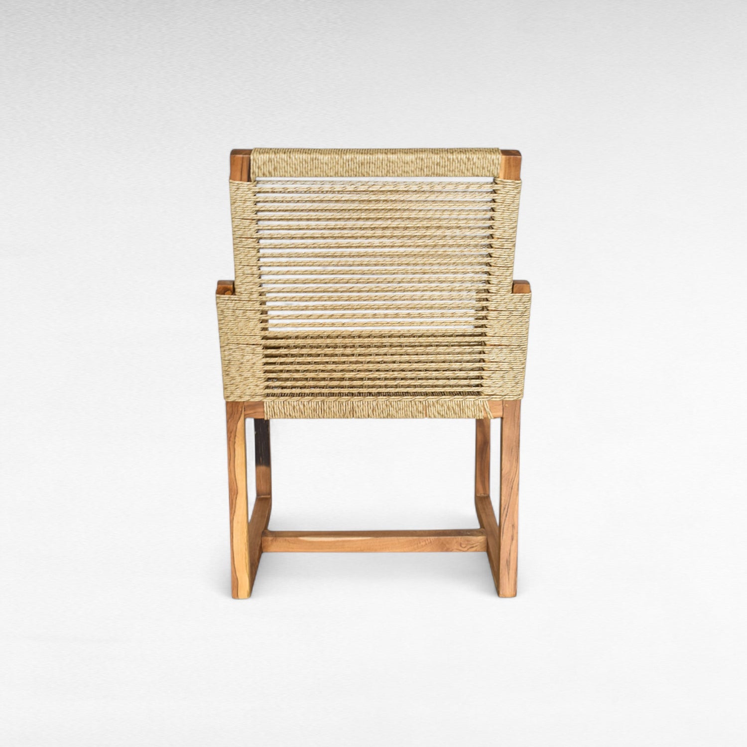 TEAK WOOD DINING ARMCHAIR WITH SYNTHETIC RAFFIA W60 |D60 |H90 CM