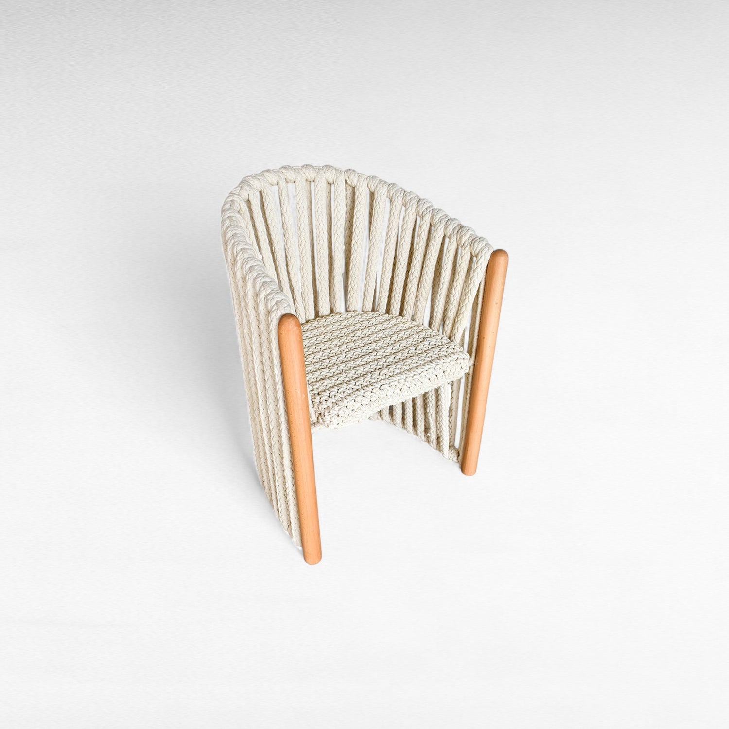 OAK WOOD DINING CHAIR WITH THICK COTTON ROPE W50 |D60 |H87 CM