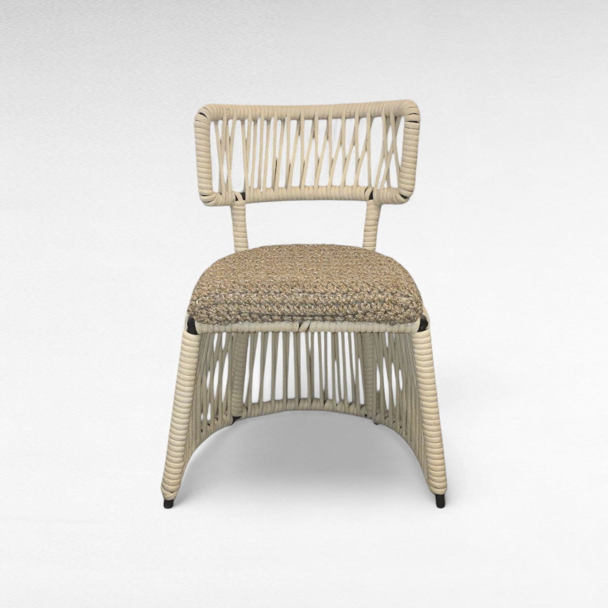 IRON FRAME DINING CHAIR WITH COTTON ROPE W50 |D50 |H82 CM