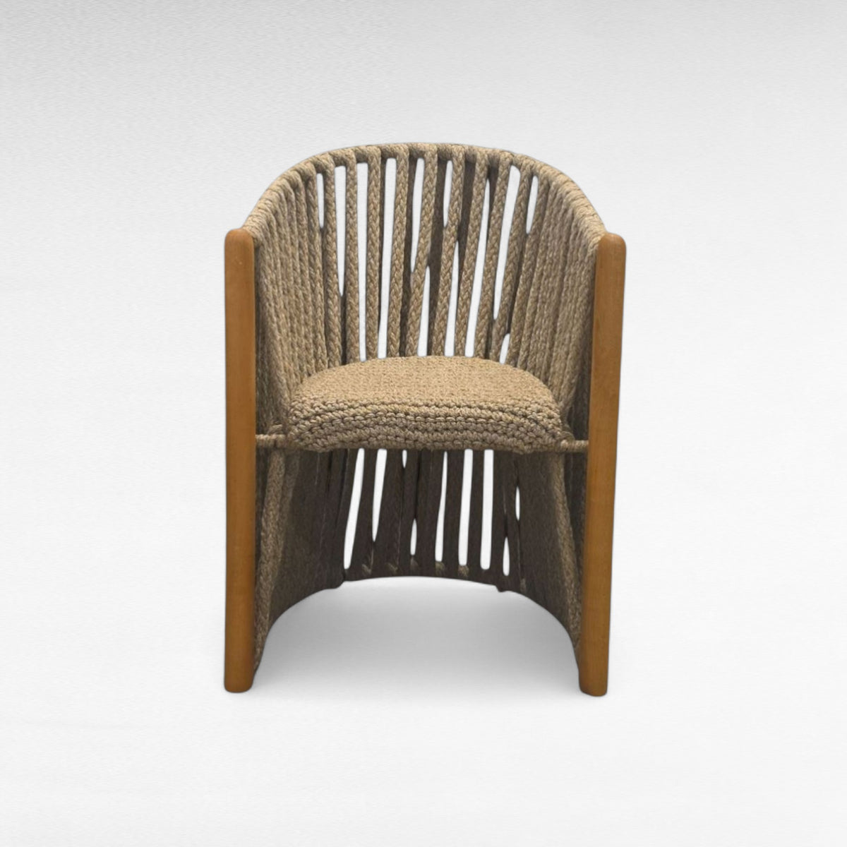 OAK WOOD DINING CHAIR WITH THICK COTTON ROPE W50 |D60 |H87 CM