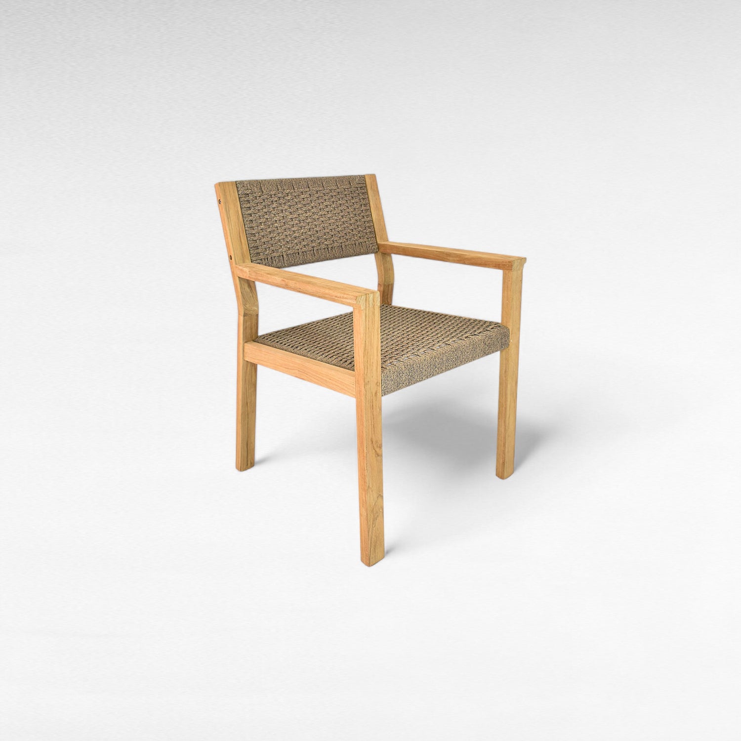 TEAK WOOD DINING ARMCHAIR WITH SYNTHETIC ROPE W60 |D60 |H85 CM