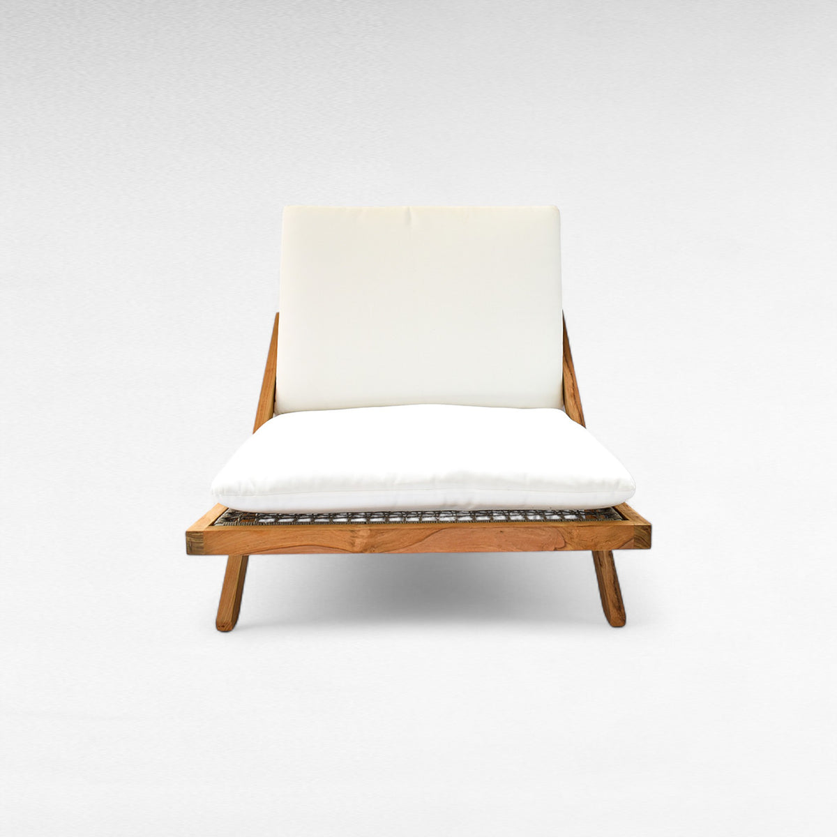 TEAK WOOD RELAX CHAIR WITH ALUMINIUM FRAME AND ROPE W90 |D106 |H77 CM