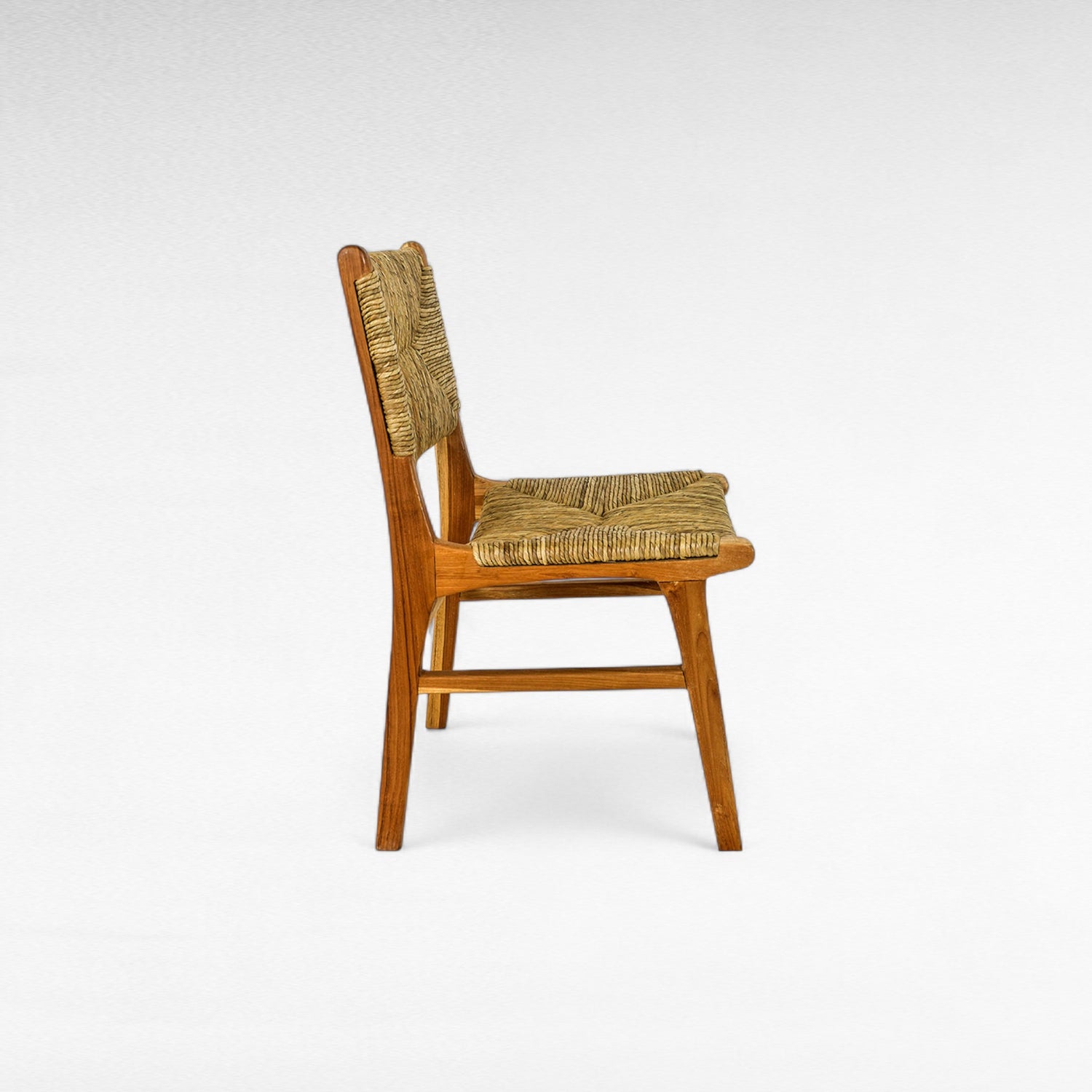 TEAK WOOD DINING CHAIR WITH NATURAL RAFFIA W51 |D52 |H82 CM