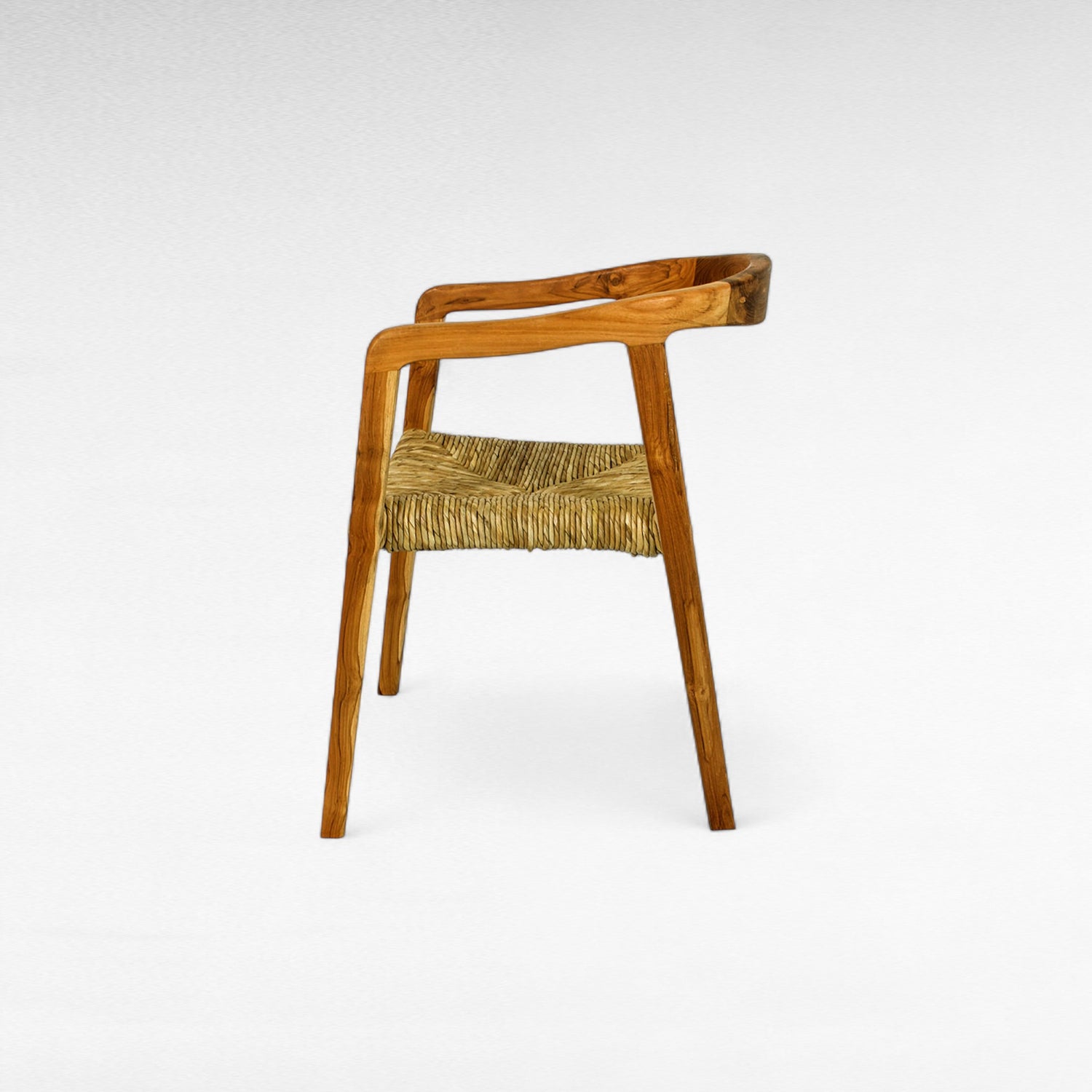 TEAK WOOD DINING CHAIR WITH NATURAL RAFFIA W53 |D52 |H72 CM