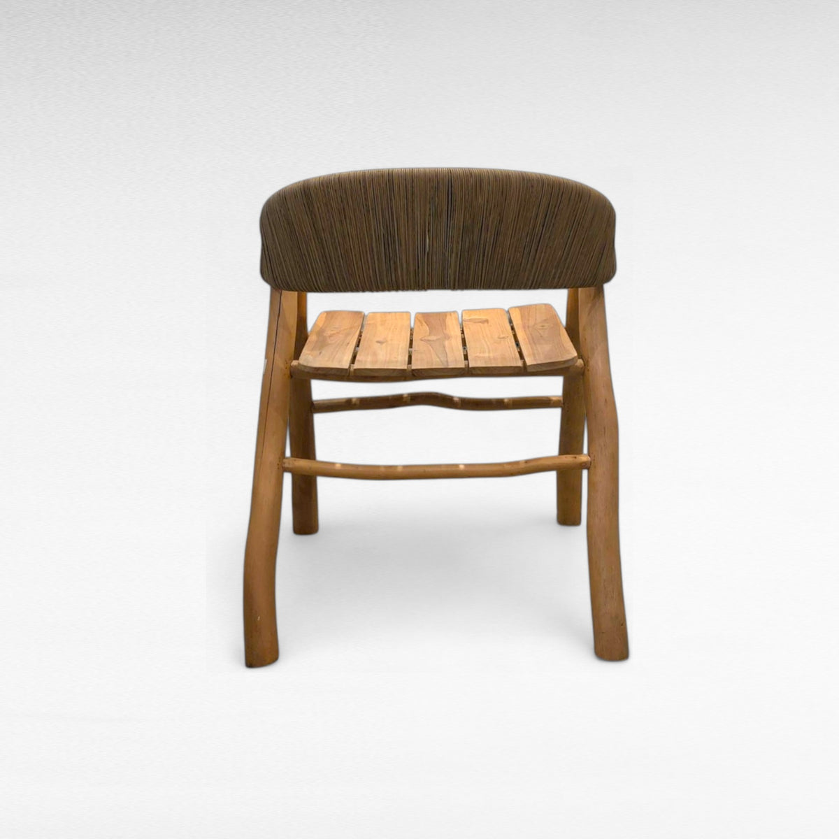 TEAK WOOD DINING CHAIR WITH SYNTHETIC RAFFIA W55 |D57 |H78 CM