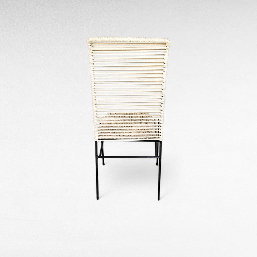 IRON FRAME DINING CHAIR WITH COTTON ROPE W52 |D47 |H100 CM