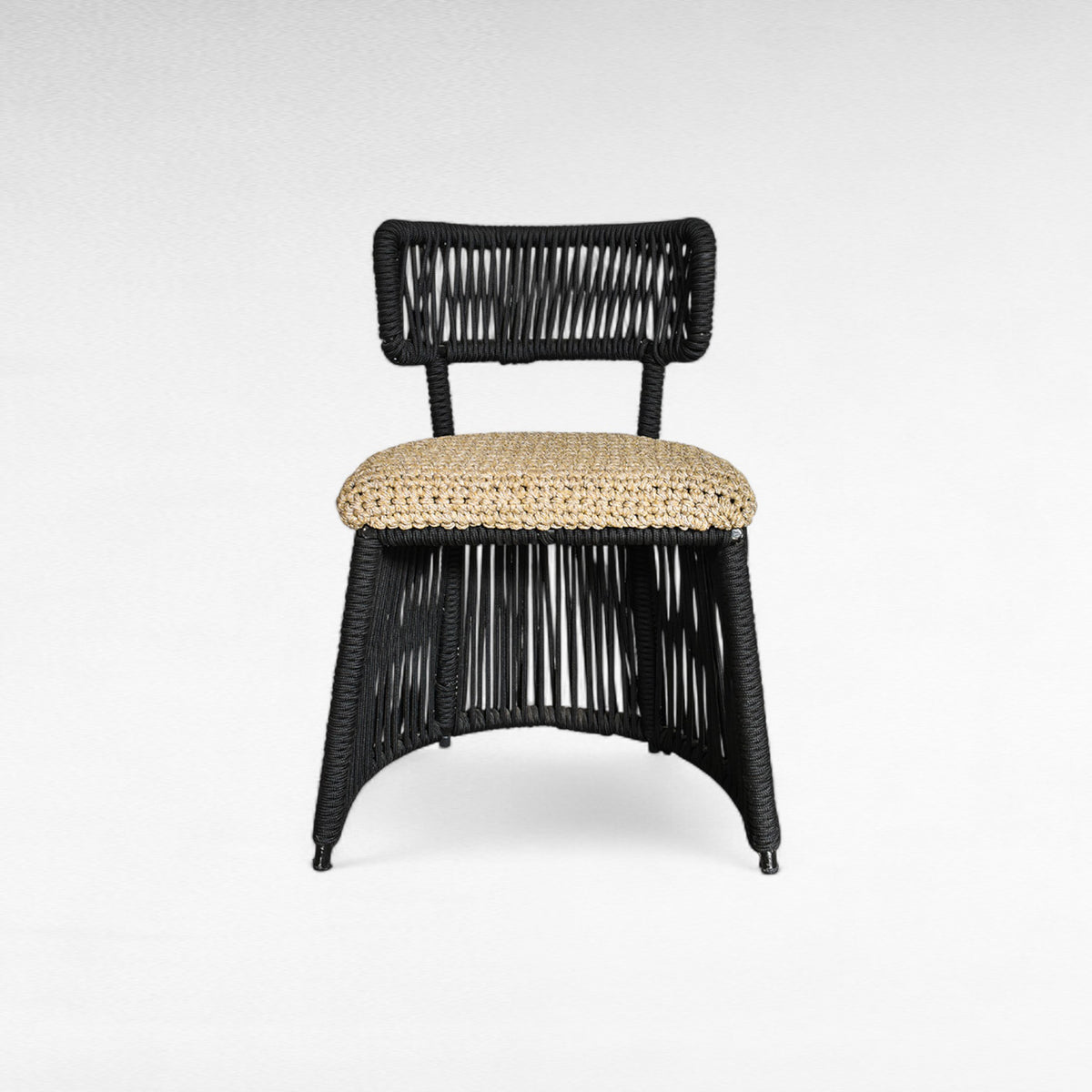 IRON FRAME DINING CHAIR WITH COTTON ROPE W50 |D50 |H82 CM