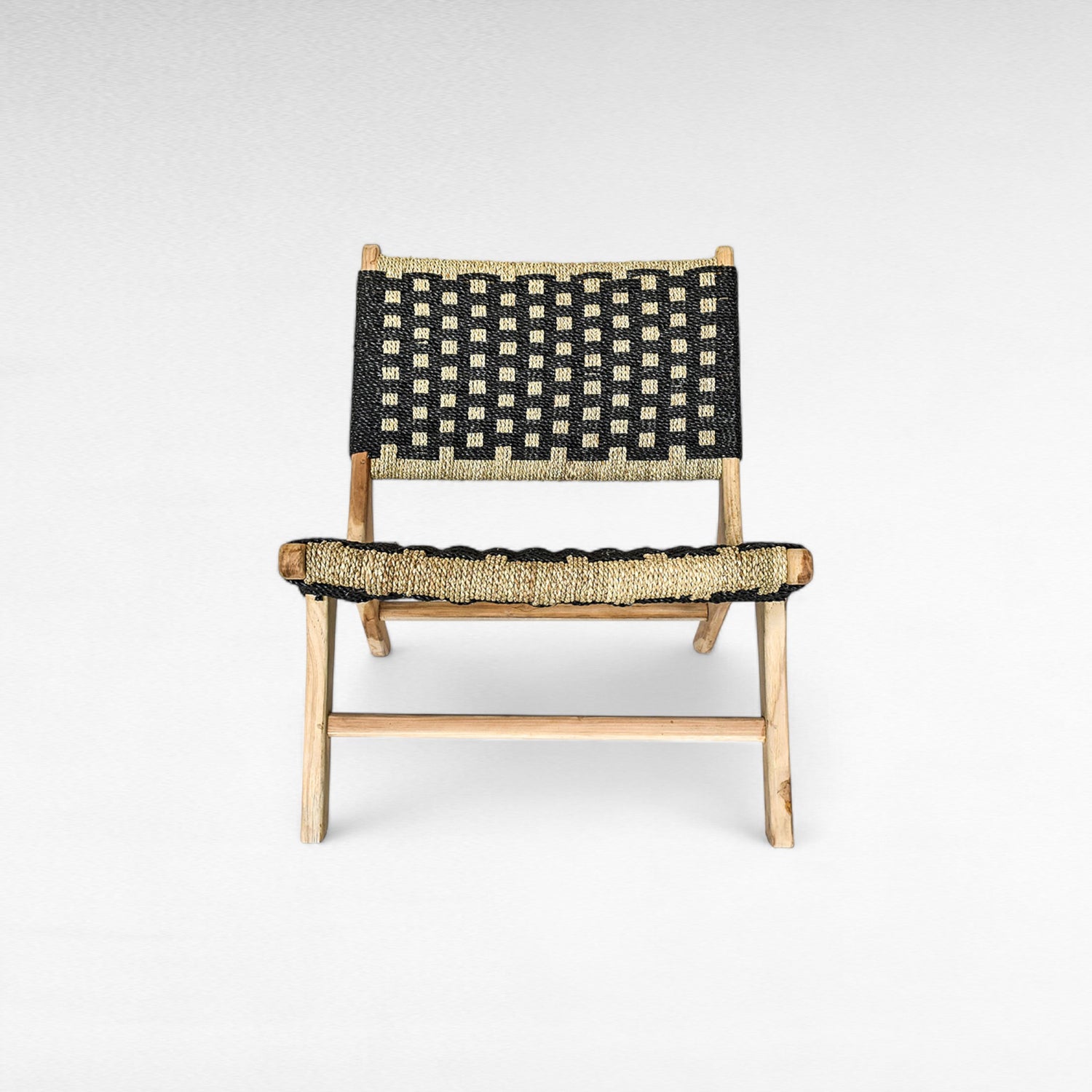 TEAK WOOD RELAX CHAIR WITH SYNTHETIC RAFFIA W60 |D90 |H65 CM