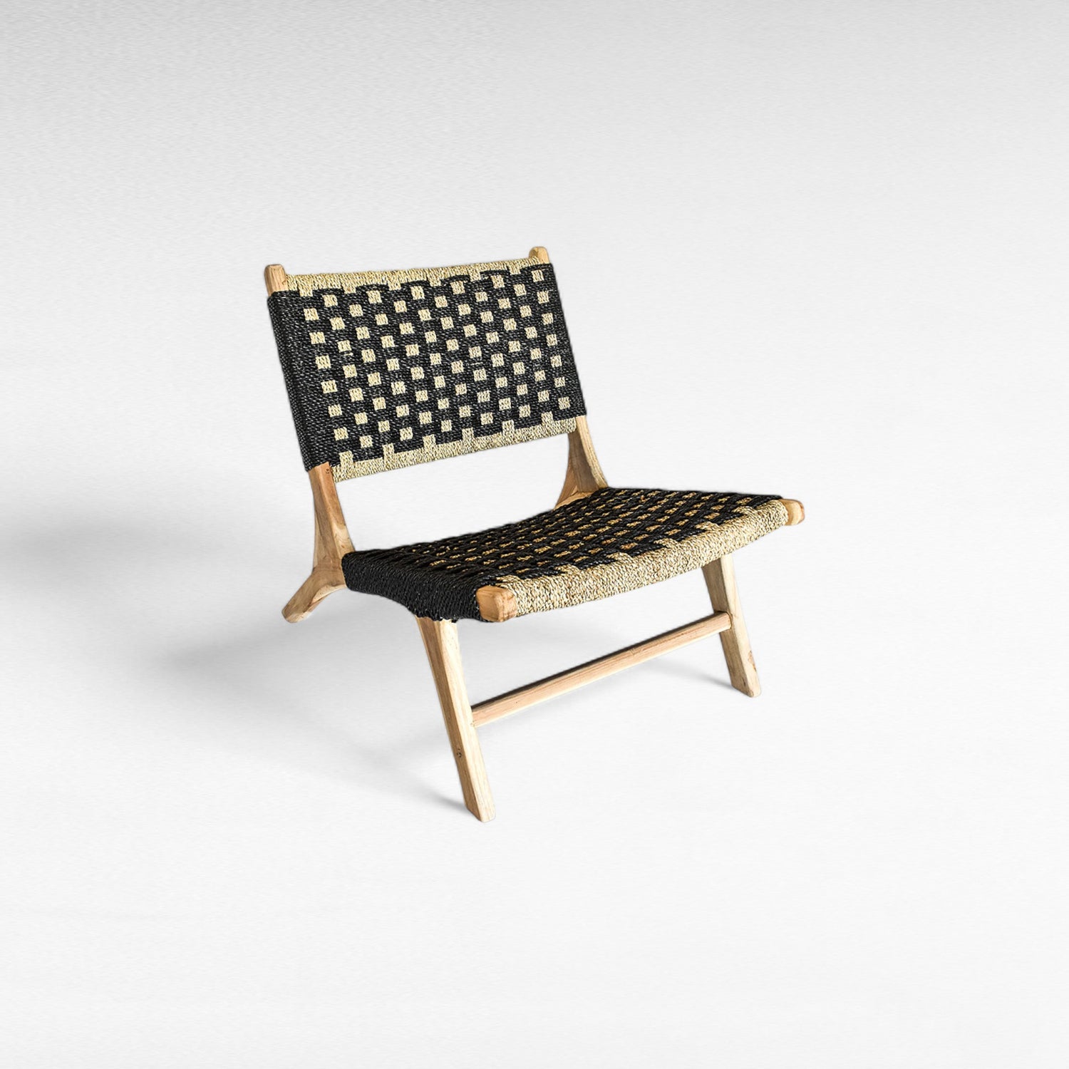 TEAK WOOD RELAX CHAIR WITH SYNTHETIC RAFFIA W60 |D90 |H65 CM