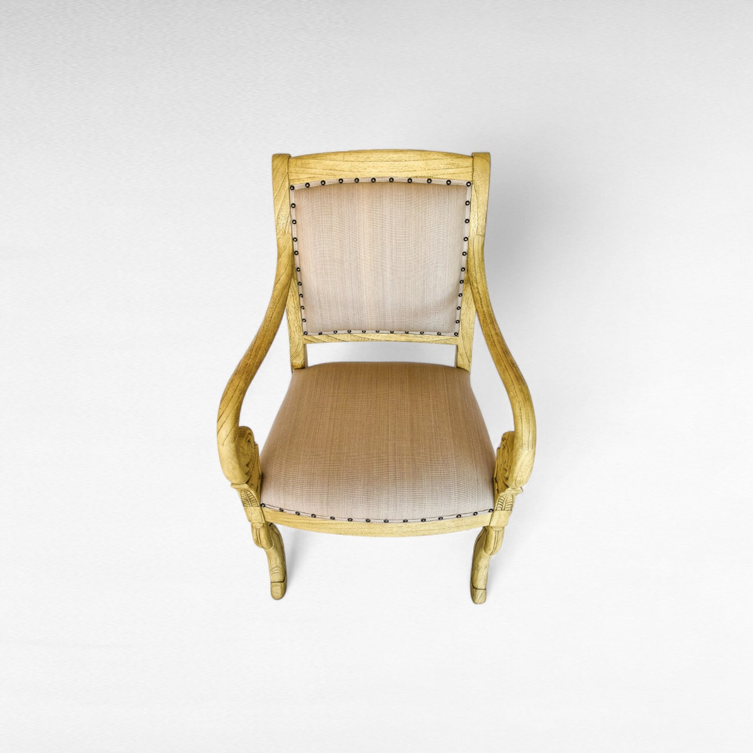 OLIVE COLOR CEDAR WOOD DINING CHAIR WITH UPHOLSTERY W59 |D59 |H95 CM