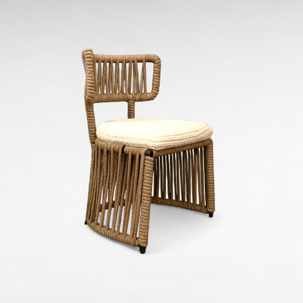 IRON FRAME DINING CHAIR WITH COTTON ROPE W50 |D50 |H95 CM