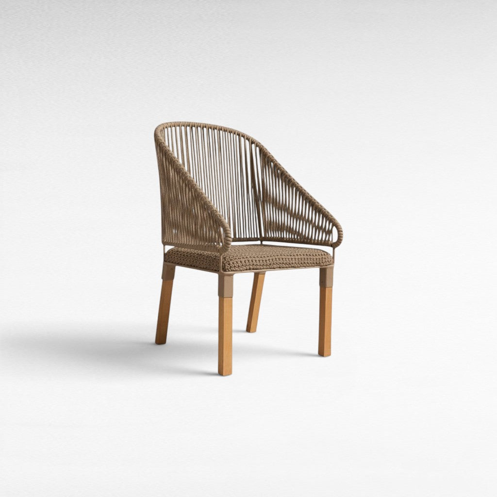 IRON FRAME DINING ARMCHAIR WITH COTTON ROPE W65 |D65 |H110 CM