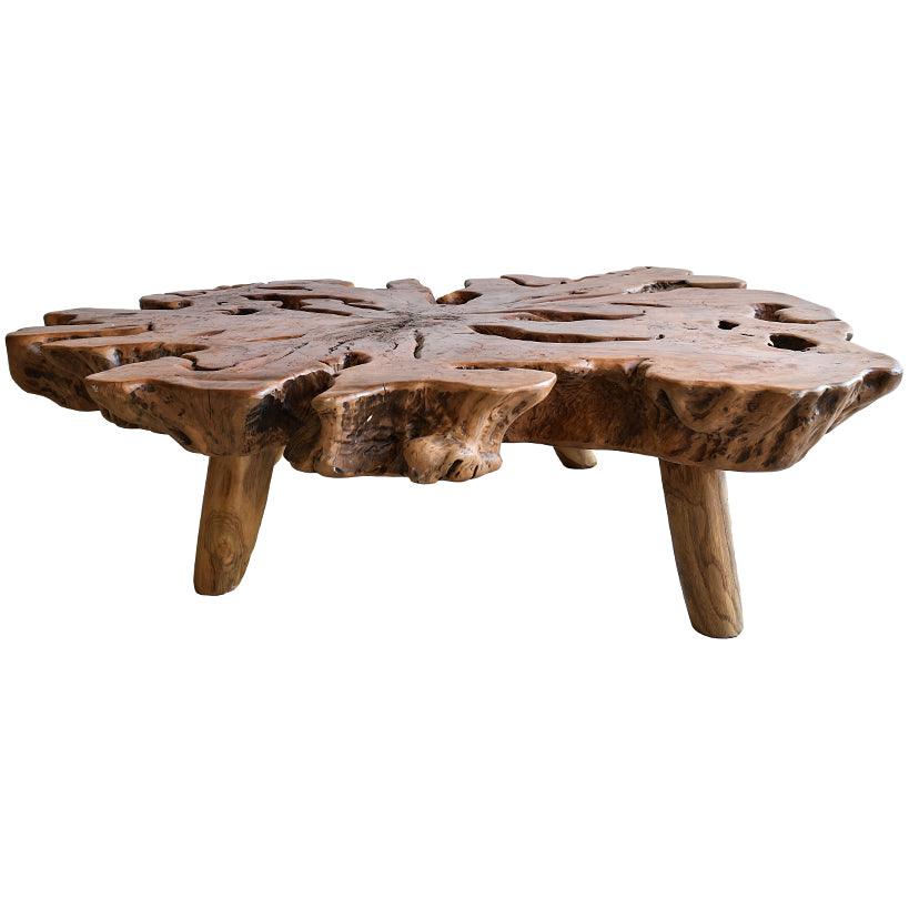 BLEACHED COFFEE TABLE EUPHORIA LONGANA WOOD 172x172x47cm - Chora Mykonos