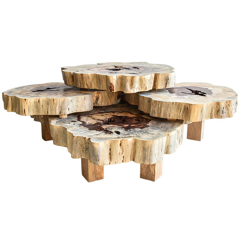 TAMARIN WOOD TABLE 133x133x45cm - Chora Mykonos